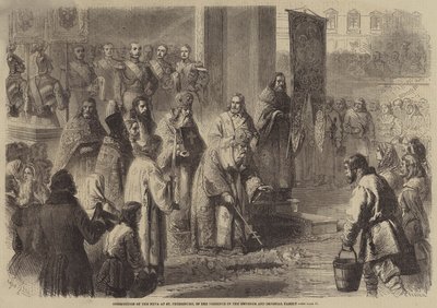 Zegening van de Neva in Sint-Petersburg, in Aanwezigheid van de Keizer en de Keizerlijke Familie door Gustave Janet